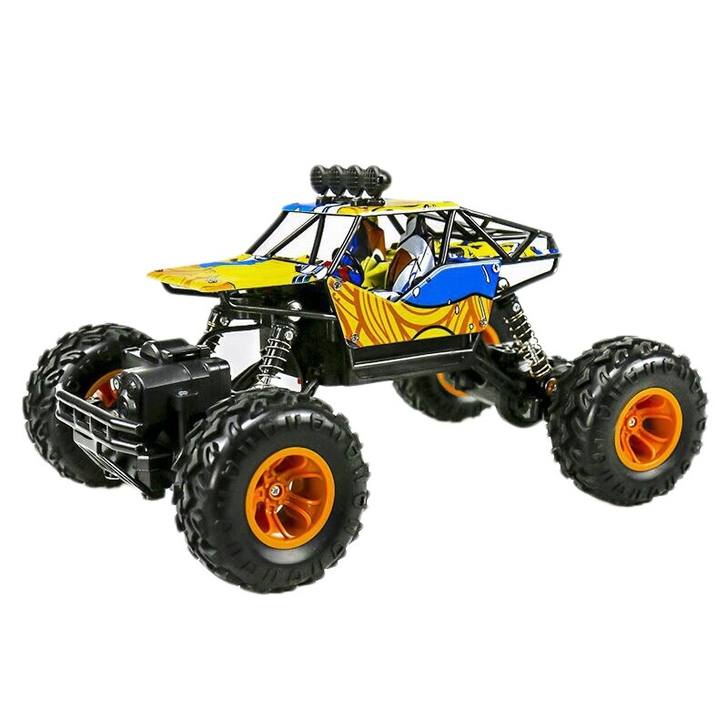 1/16 2.4Ghz Alloy Body Shell Rock Crawler 4Wd Double Motors Off-Road Remote Control Rc Buggy Bigfoot Climbing Car Vehicle Toys: Graffiti yellow
