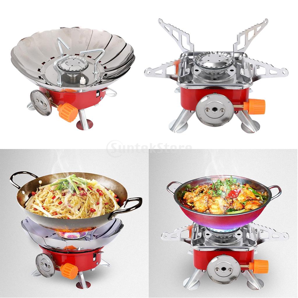 Camping Mini Gas Stoves Portable Folding Cooking Burners with Piezo Ignition