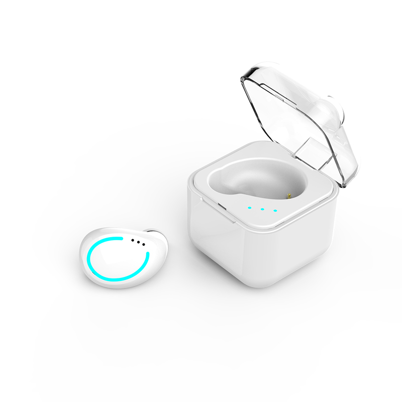 mini auricolare Bluetooth a orecchio singolo Auricolare invisibile in-orecchio Cuffie senza fili per musica Ciao-Fi Auricolari da gioco sportivi impermeabili: bianca