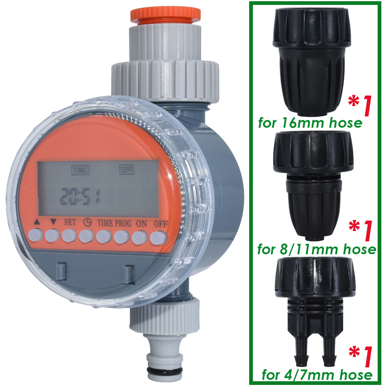 KESLA Ball Valve Automatic Electronic Watering Timer Drip Irrigation LCD Irrigator Controller System for Garden Yard Greenhouse: black
