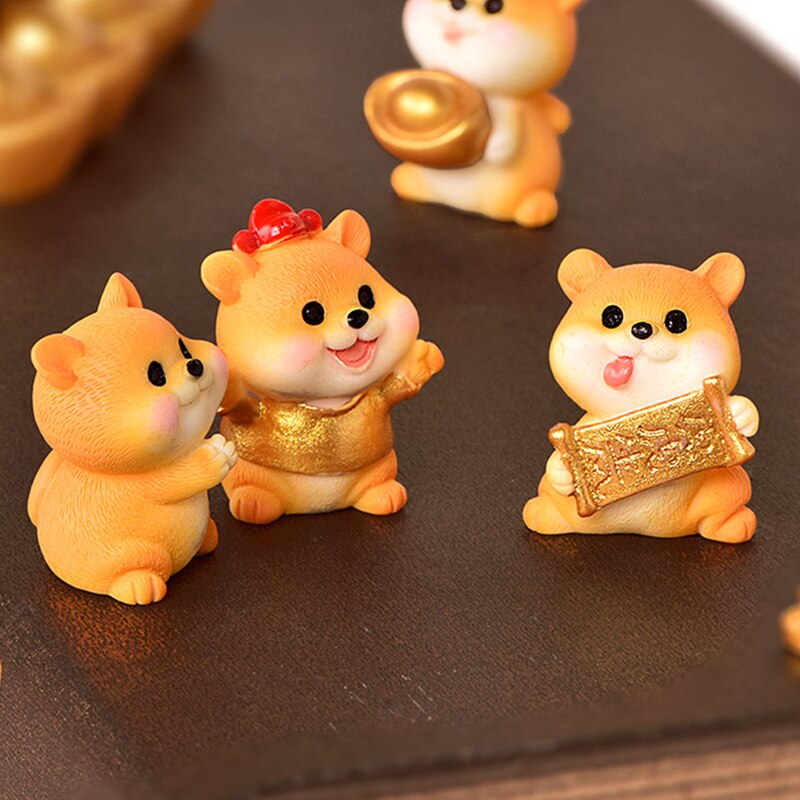 Harz Hund Ornament Familie Mikro Landschaft Dekoration Miniaturen Figuren Heimat Dekor Welpen Zubehör