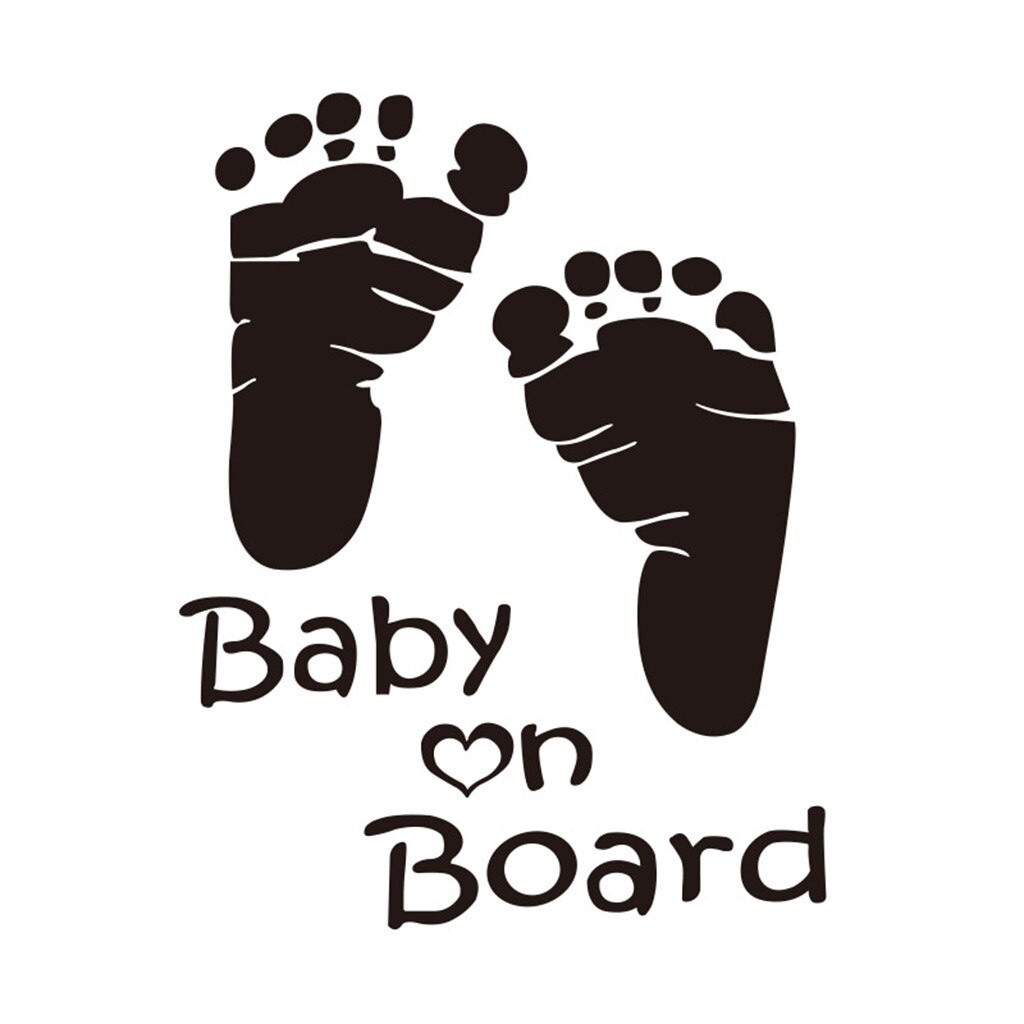 Baby On Board Vinyl Stickers Car Graphics Window Vehicle Sticker Decal Decor Auto Paper наклейки на стену#PY: Black