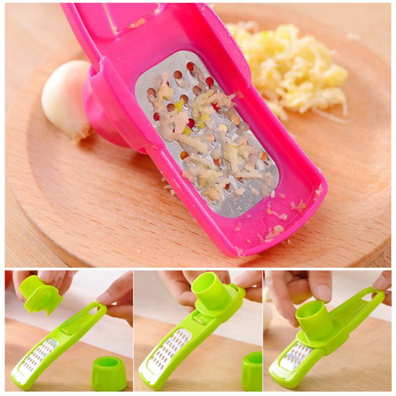 Stainless Steel PP Garlic Presses Ginger Cutter Candy Color Plastic Grinding Tool Microplaner Planer Kitchen Grater Grinder
