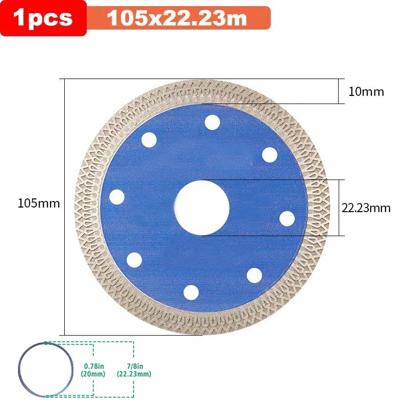 Diamantzaagblad 105 115 125 mm porseleinen tegels keramische graniet marmeren snijbladen voor haakse slijper: GRIJS