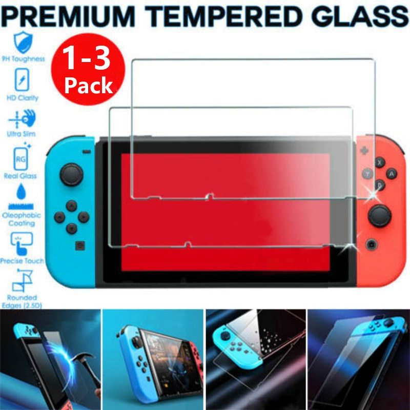 1 2 3 Pack Bescherming Voor Nintendo Schakelaar Lite Glas Screen Protector Premium 9H Hardheid Anti-Kras Hd clear Screenprotector