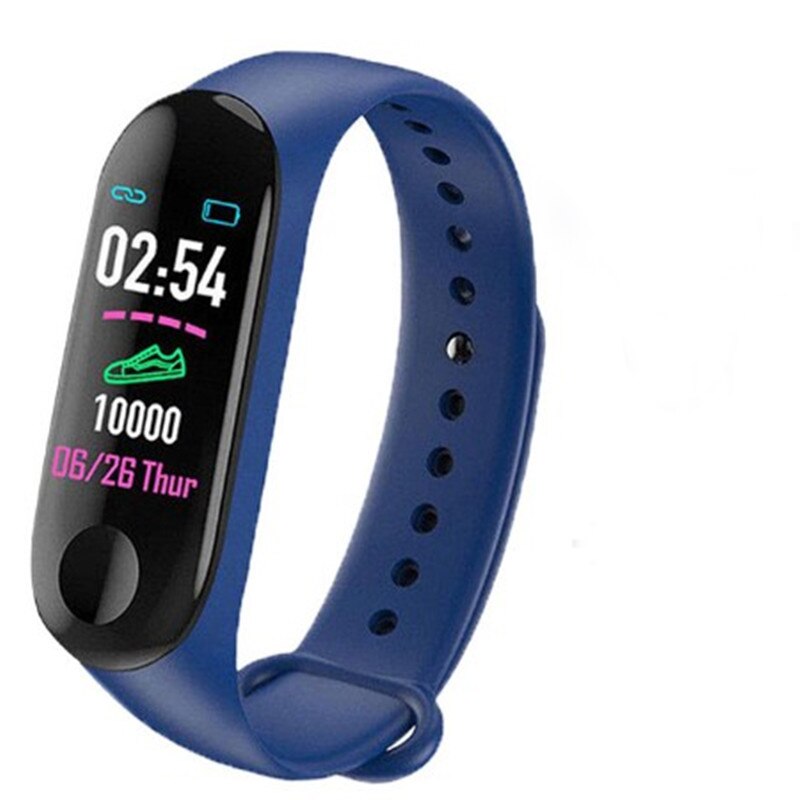 R1 smart armbånd skridttæller pulsmåler blodtryk fitness tracker sport vandtæt urbånd til huawei xiaomi ios: M3 blå