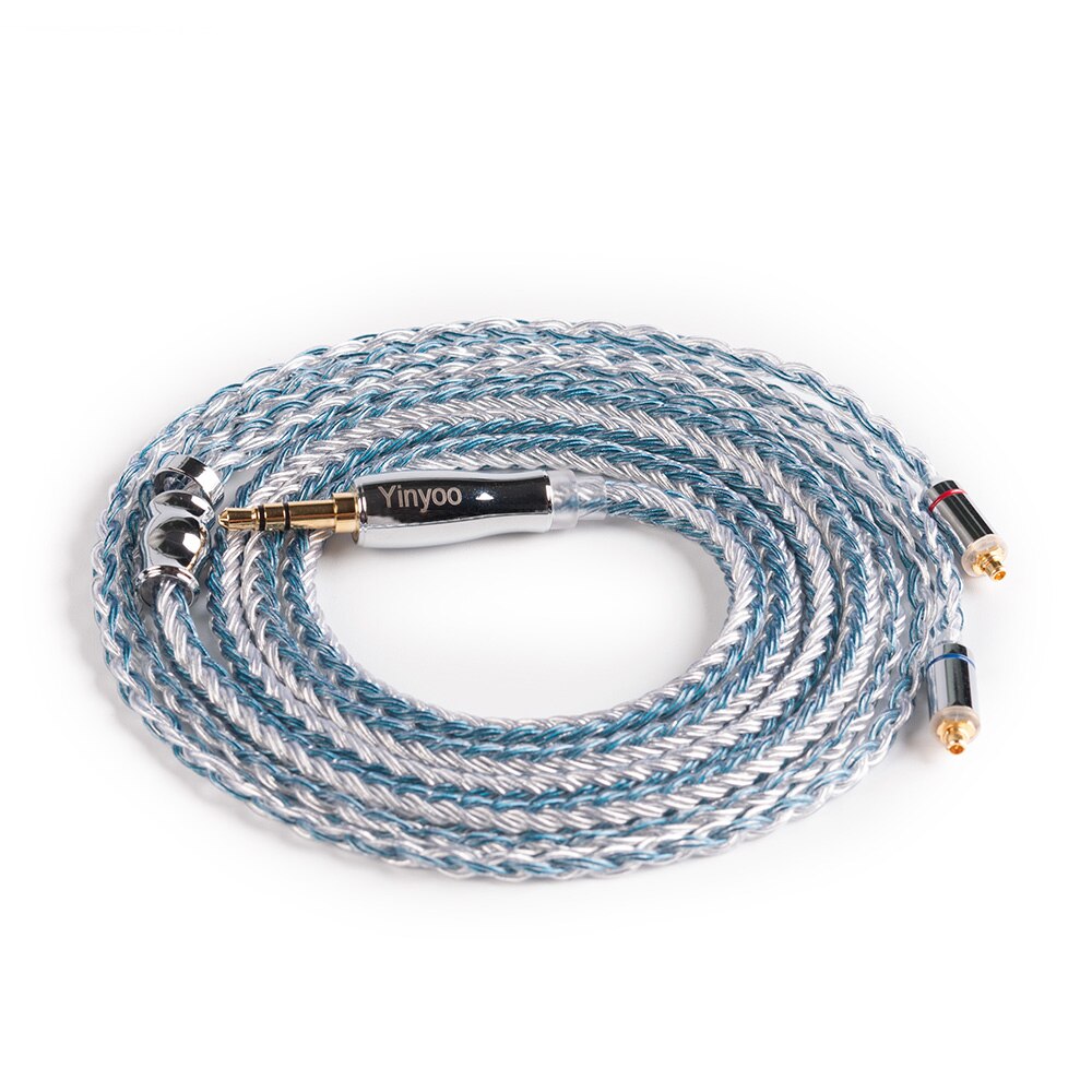 Yinyoo Headphone Cable - 1.2m - 16 Core Silver Plated - MMCX/2pin/QDC/TFZ Connector - 2.5/3.5/4.4mm Plug: MMCX 3.5