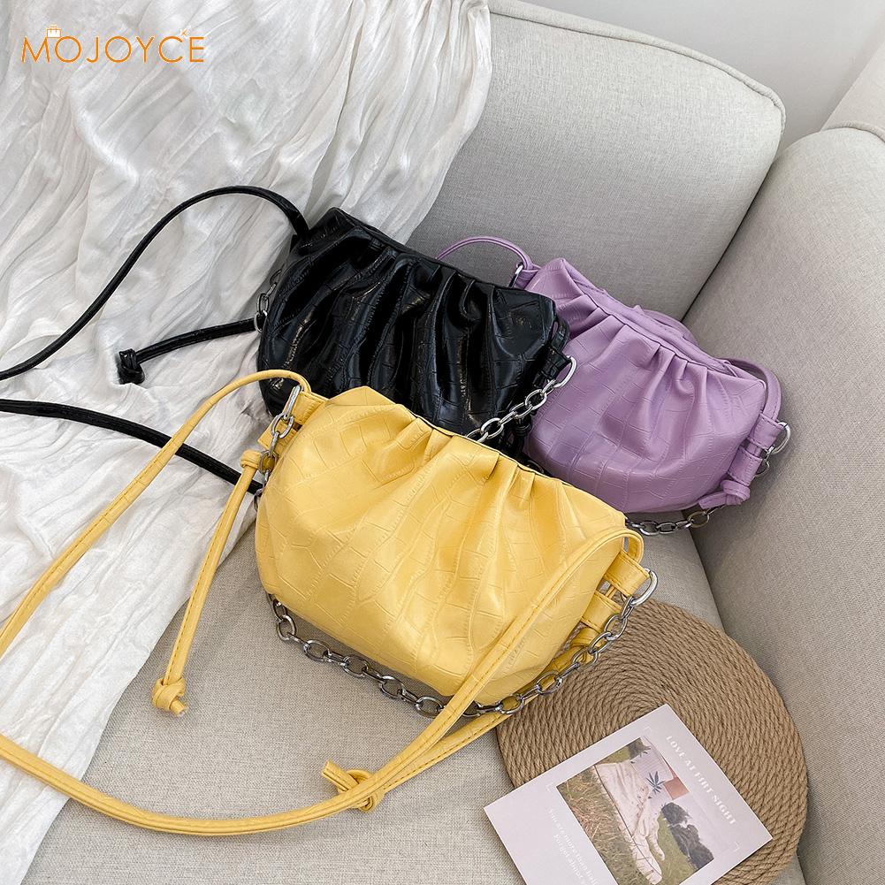 Frauen Casual Schulter Messenger Taschen PU Leder Reine Farbe Kette Tote Geldbörsen Jugend Damen Einfache Vielseitige Tasche