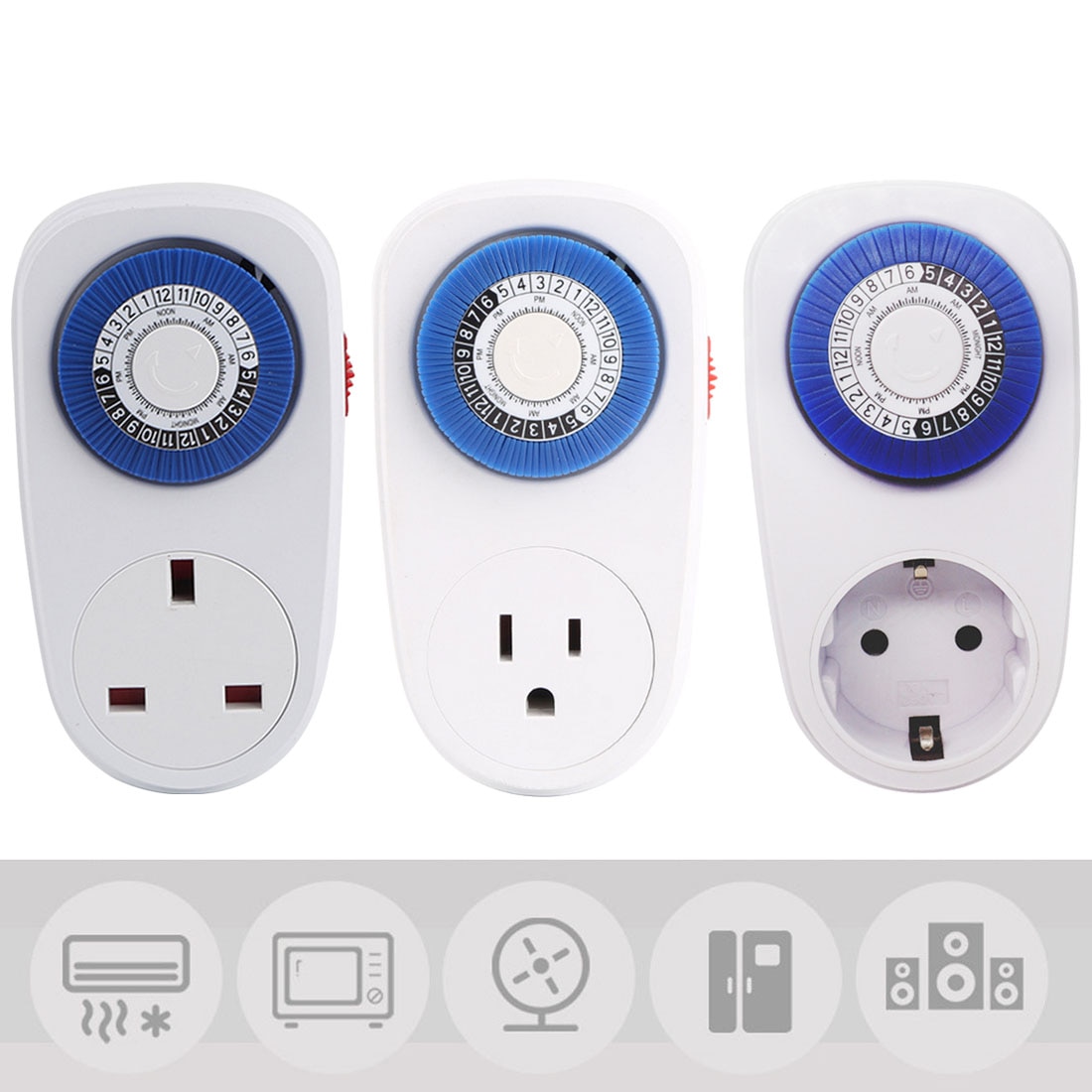 Mini Timer Schalter Programmierbare Mechanische Clever Countdown Schalter Buchse 24 Stunden Blau