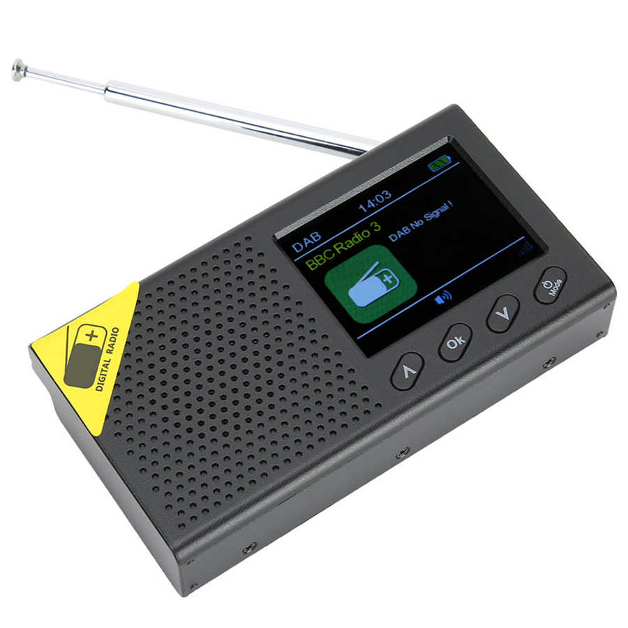 Radio digitale portatile Bluetooth 5.0 DAB/DAB e ricevitore FM schermo LCD da 2.4 pollici Radio ricaricabile leggera per l&#39;home office