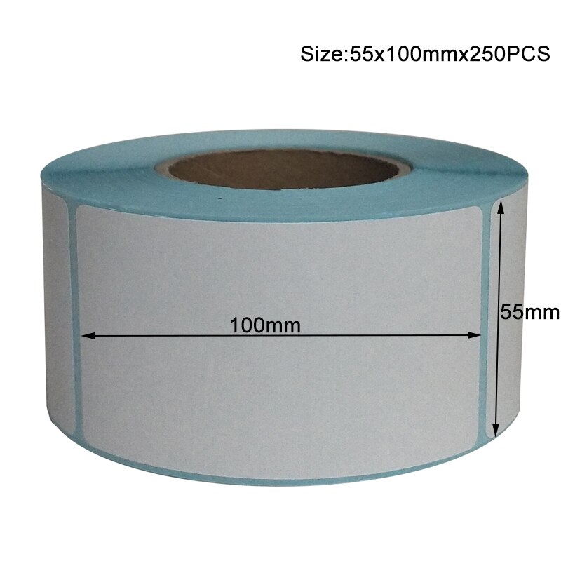 Paper Self Adhesive Thermal White Blank Label Sticker Paper Supermarket Price Blank Label Direct Print Waterproof Print Supplies: 55x100mm-250pcs