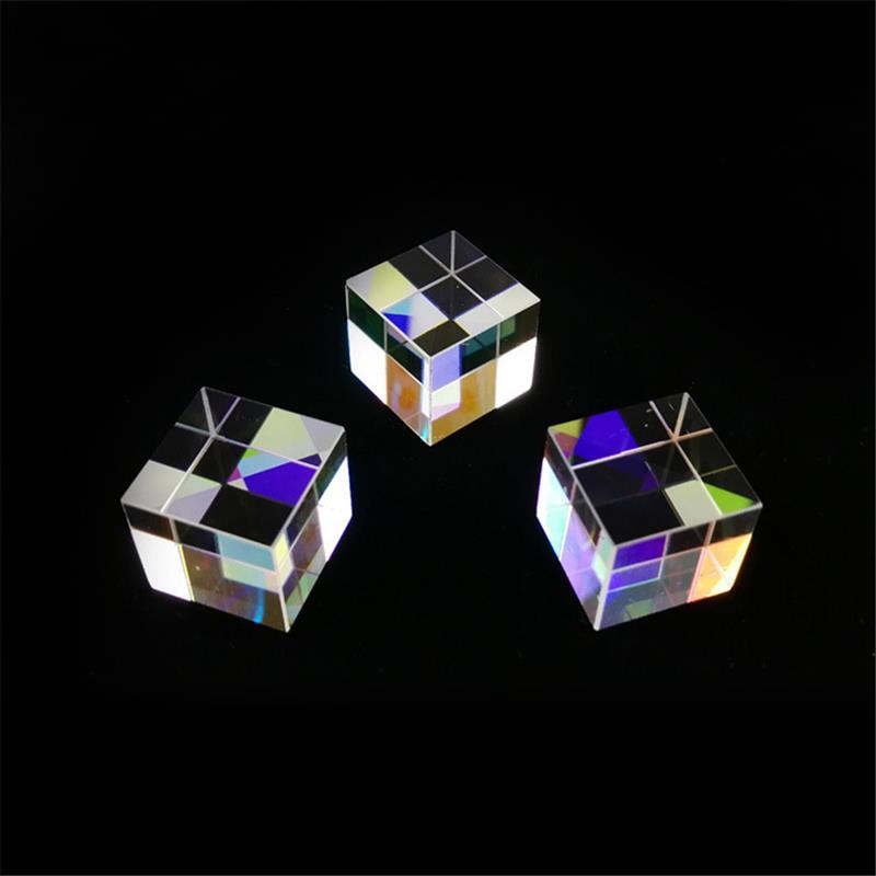 Regenboog Prisma Optische Glas Zes-Zijdige Helder Licht Combineren Cube Natuurkunde Onderwijs Gebroken Licht Spectrum Experiment Instrument