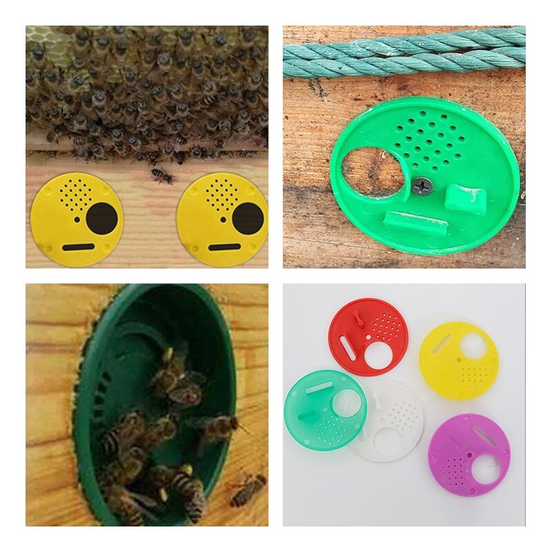 12pcs Bee Hive Box Entrance Gate Disc Plastic Bee Nest Door Honeycomb Entrance Gate Beekeeping Tool Equipment Nest Tools Supplie