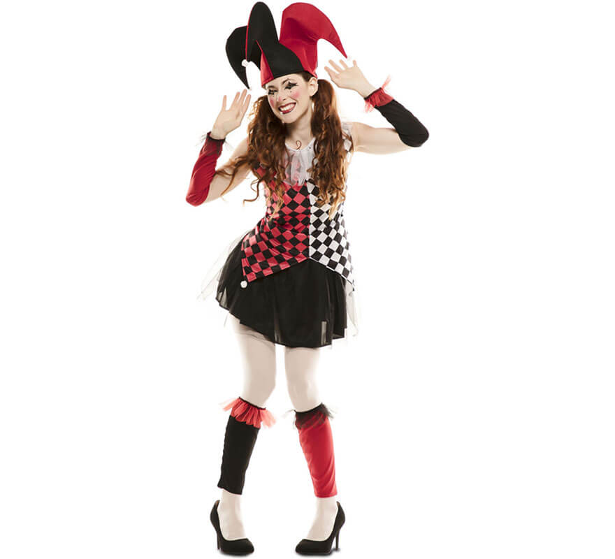 Disfraz de Arlequina Roja para mujer - Payasos, Circo, Arlequines y Bufones - Disfraces para adultos