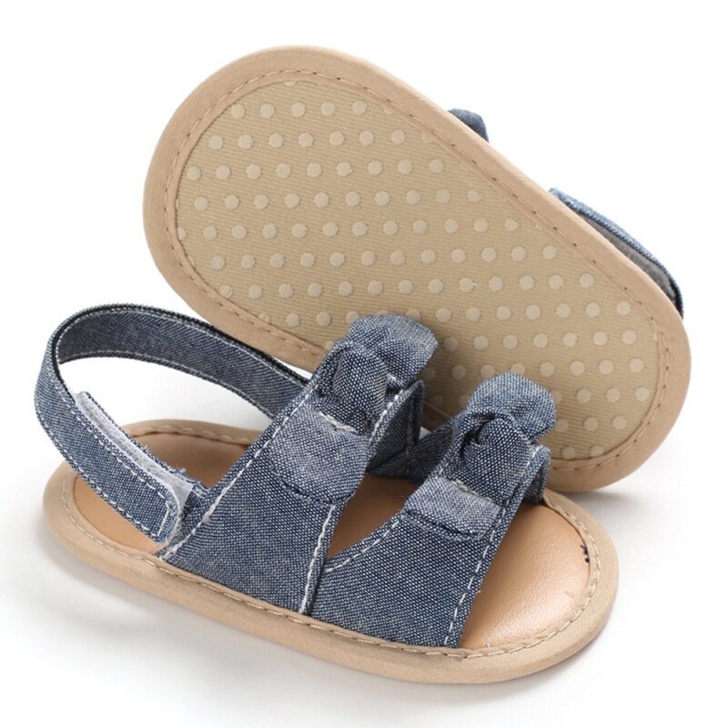 Baby Shoes Summer Girls Sandals Girls Shoes Non-slip Newborn Bownot Striped Girls Sandals Beach Plaid Princess Shoes #11: D / 7-12 Months
