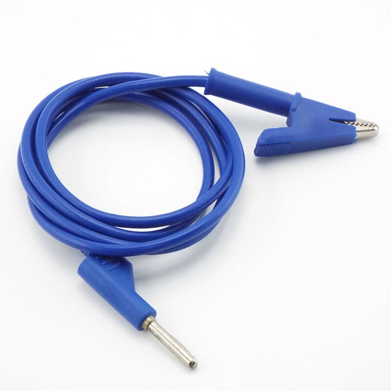 4mm Banana Plug to Alligator ClipTest lead Wire Line Double-end Electrical Voltage Crocodile 15A Multimeter DIY Connector: Blue