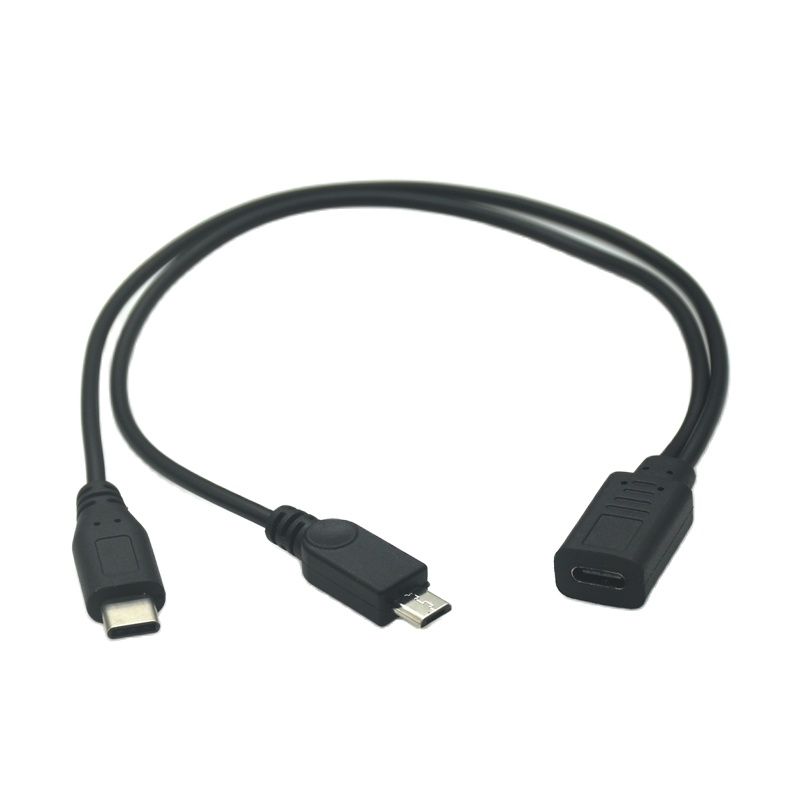 Type-c USB 3.1 / Micro USB 1 Female to Micro/Mini USB Type-c Type B Male Y Splitter Charge Extension Date Splitter Adapter Cable