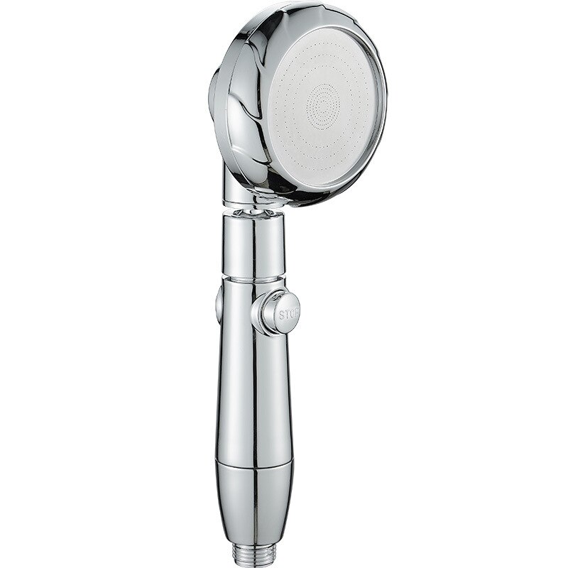 Hand-held Rainfall Shower Head Adjustable High Pressure Bathroom Accessories Portable Removable Bath Water Filtration Showerhead: Silver