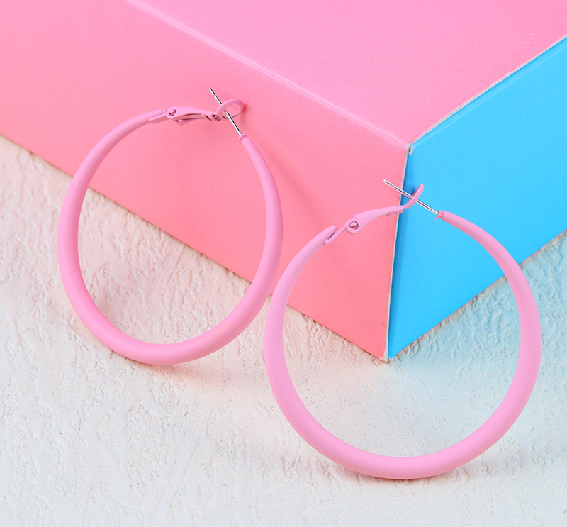 Summer Colorful Neon Hoop Earrings Pink Blue Green Yellow Large Circle Earrings for Women Girl Rock Punk Jewelry: Antique Bronze Plated