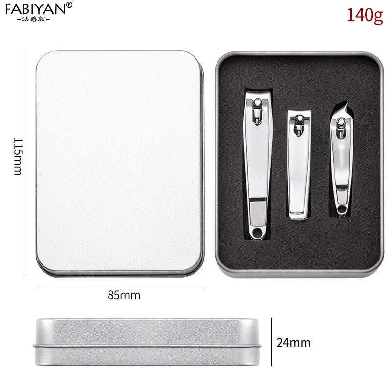Juego de Herramientas de acero inoxidable para manicura y pedicura, cortauñas, tijeras, limpiador de cutículas, 10 en 1: 3Pcs Slip edge