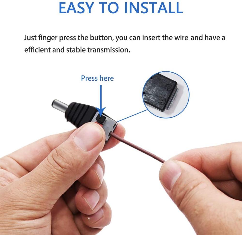 Upgraded Male+Female DC quick Connector Plug,12V 5.5X2.1mm Barrel DC Power Jack Adapter Connector for Led Strip CCTV Camera