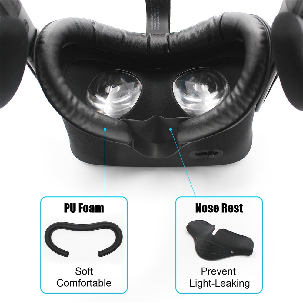 PU Lederen VR Cover Foam Pad Vervanging Set voor Oculus Rift VR Headset Facial Interface Oogmasker Bodem Ondersteuning Neus ondersteuning