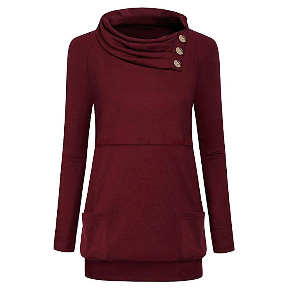 Chemisier de maternité à manches longues | Bouton femme, col bénitier, haut et Blouse d'allaitement