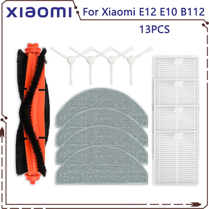 For Xiaomi Vacuum cleaner S20 E12 E10 B112 sweeping robot vacuum cleaner main brush side brush mop cloth HEPA filter spare parts: Burgundy