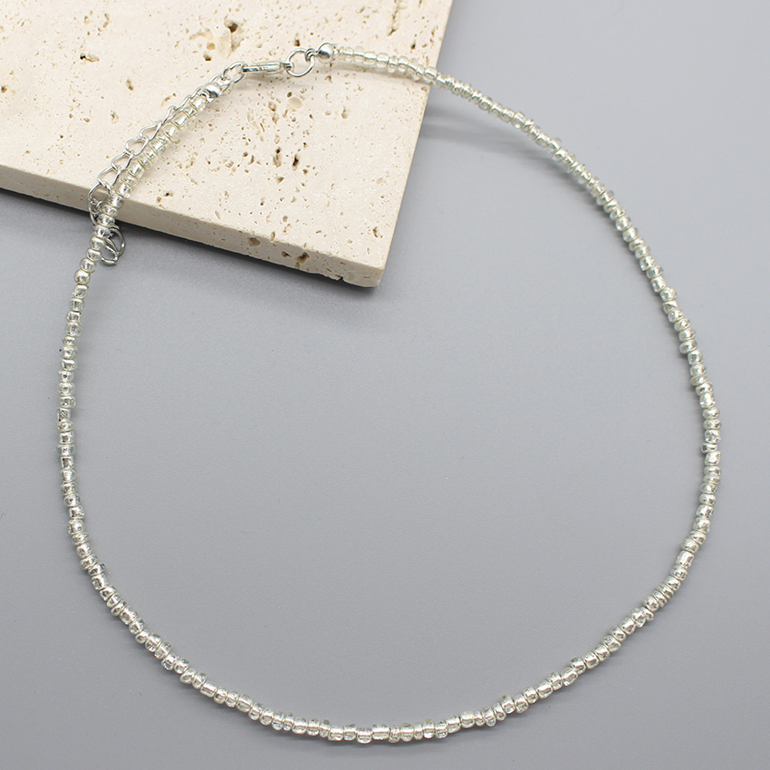 Gargantilla de cuentas de semillas simples para mujer, coreana, Collar bohemio colorido hecho a mano, Collar de cadena para el cuello, de joyería para mujer: De arma