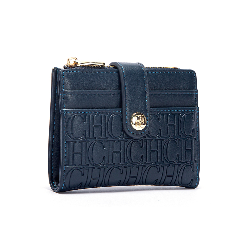 CHCH Classic Retro Herren- und Damen-Universal-Geldbörse mit Buchstabendruck, tragbare Kartentasche, Null-Geldbörse: Blau