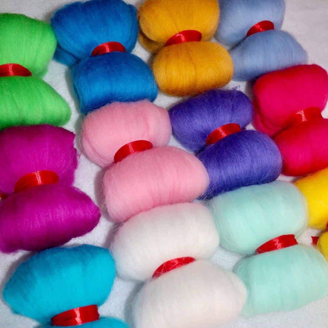 Merino Uld til Filtning - 40 Farver - 3g Farvet Fiber - DIY Håndarbejde