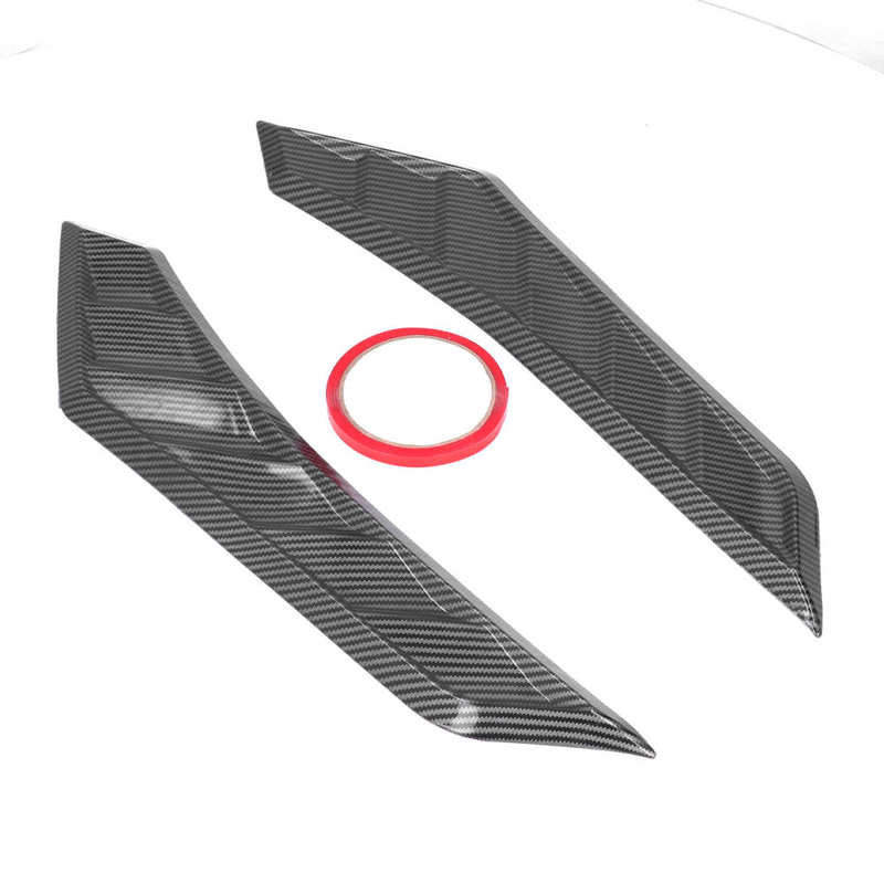 2 Pcs Carbon Fiber Style Hood Vents Bonnet Cover Rubber Front Bonnet Vent Universal for Car
