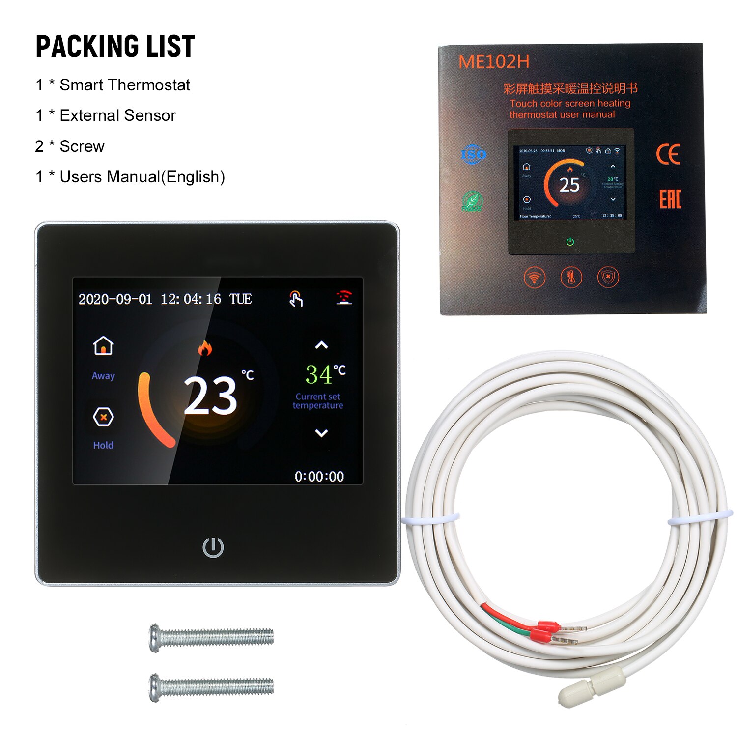 Smart Thermostat LCD Touch-screen Weekly Programmable Thermostat with WIFI Electric Heating 16A Digital Temperature Controller