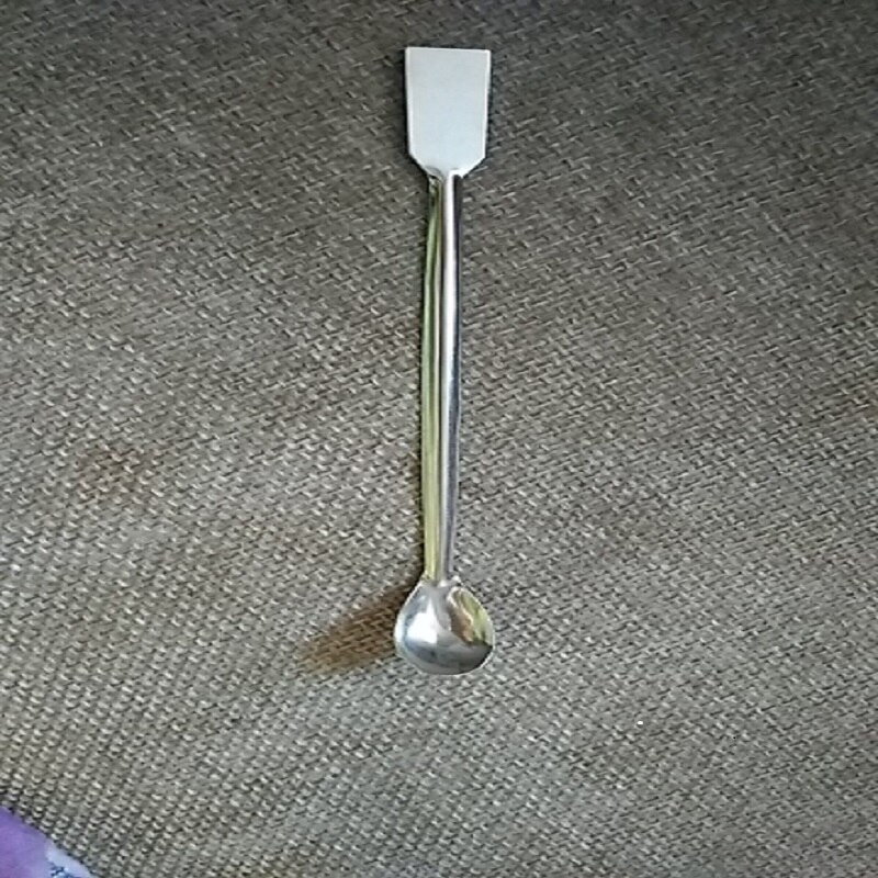 1 Uds 20cm de longitud reactivo de doble extremo de acero inoxidable cuchara de muestreo de laboratorio espátula para utensilios de cocina herramientas de cocina