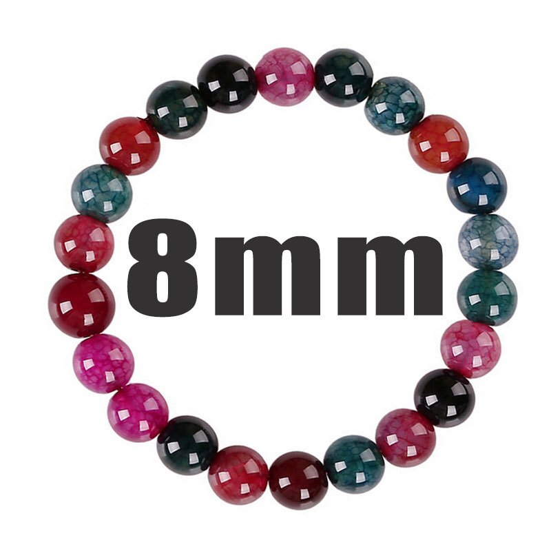 Candy Color Agates Bracelet Mix Color Semi-precious Stone Onyx Beads Strand Bracelets for Women Men Handmade Loose Beads Jewelry: 8mm