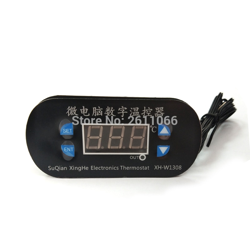 XTWH-W1308 W1308 AC 220V 12V 24V NTC10K Adjustable Digital Cool Heat Sensor Red Display Temperature Controller Thermostat Switch