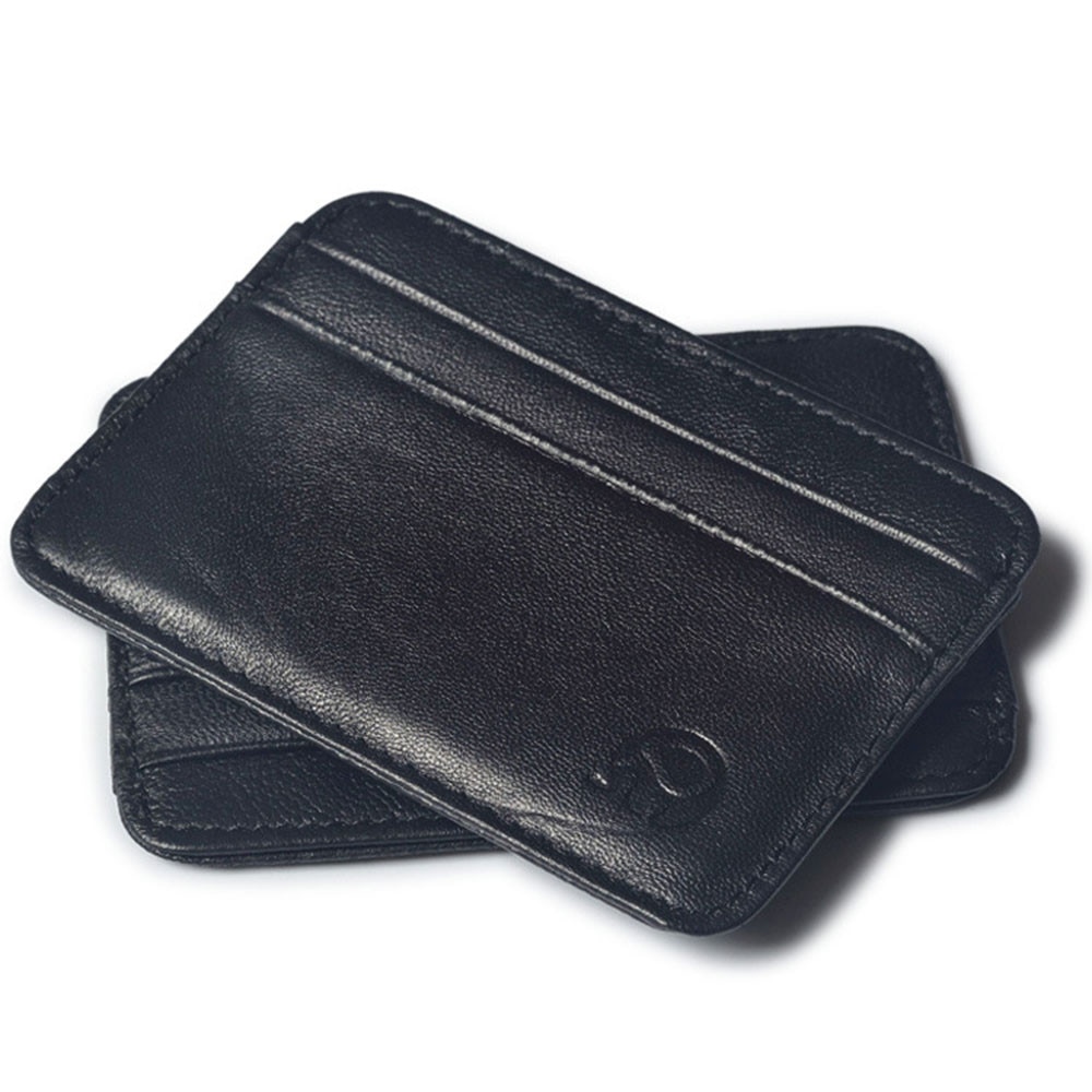 Slim Credit Card Mini Wallet Id Case Purse Bag Pouch Zwart Lederen Minimalistische Portemonnee Bankkaart Pakket Card Mini Wallet # P30