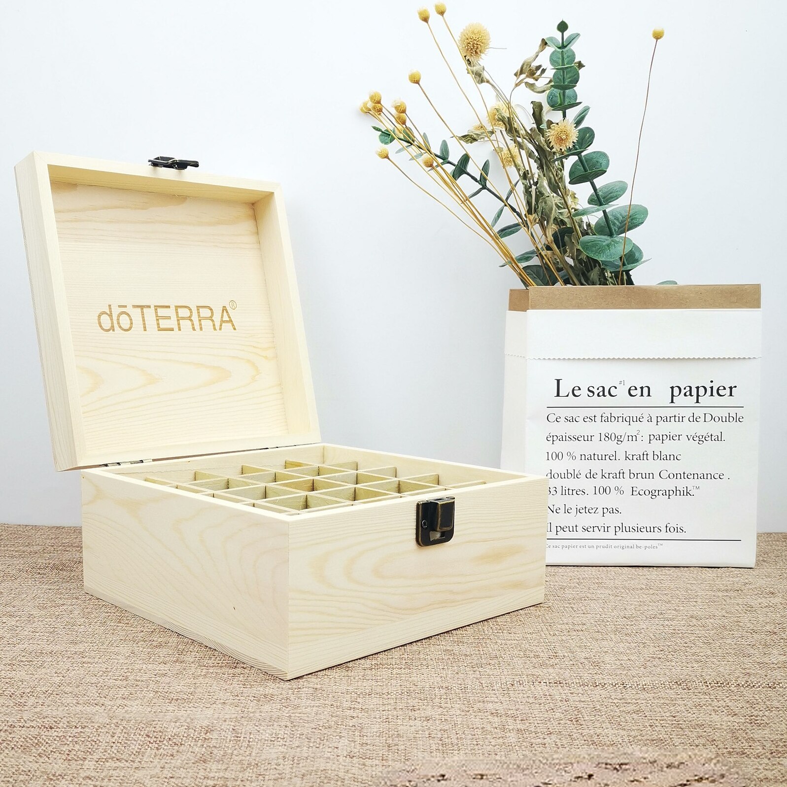 Voor Doterra Houten Opbergdoos 25 Slots Carry Organizer Etherische Olie Flessen Aromatherapie Container Opbergdoos Geval