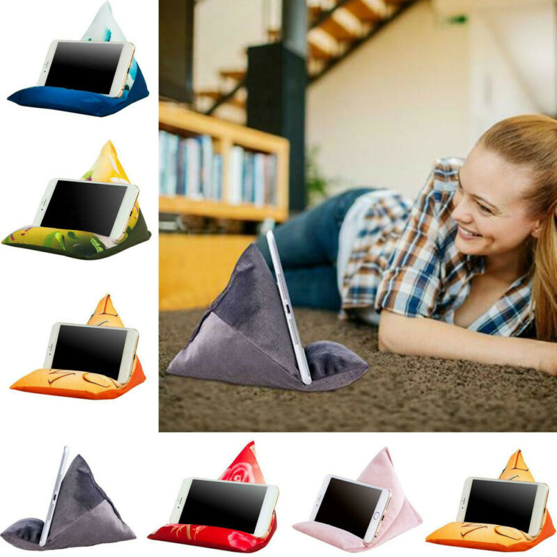 Tablet pudeholder stativ bogsofa sofa sofa læsning støttepude til flad trekant blød rejse hjem brug