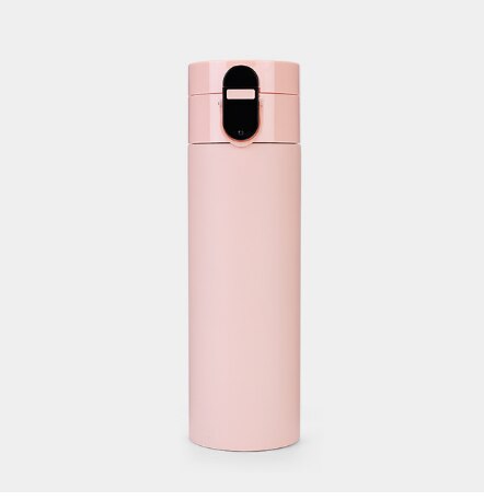 Smart vattenflaska temperaturdisplay vakuumflaska usb laddning termos drickspåminnelse isolerad flaska 24h kopp 320ml: Rosa