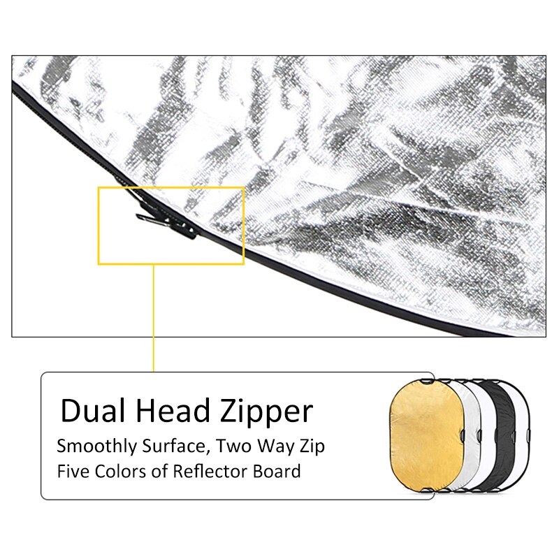 5 in 1 Multi Disc Photography Studio Photo Oval Collapsible Light Reflector Handhold Portable Photo Disc 80x120cm Flash Diffuser