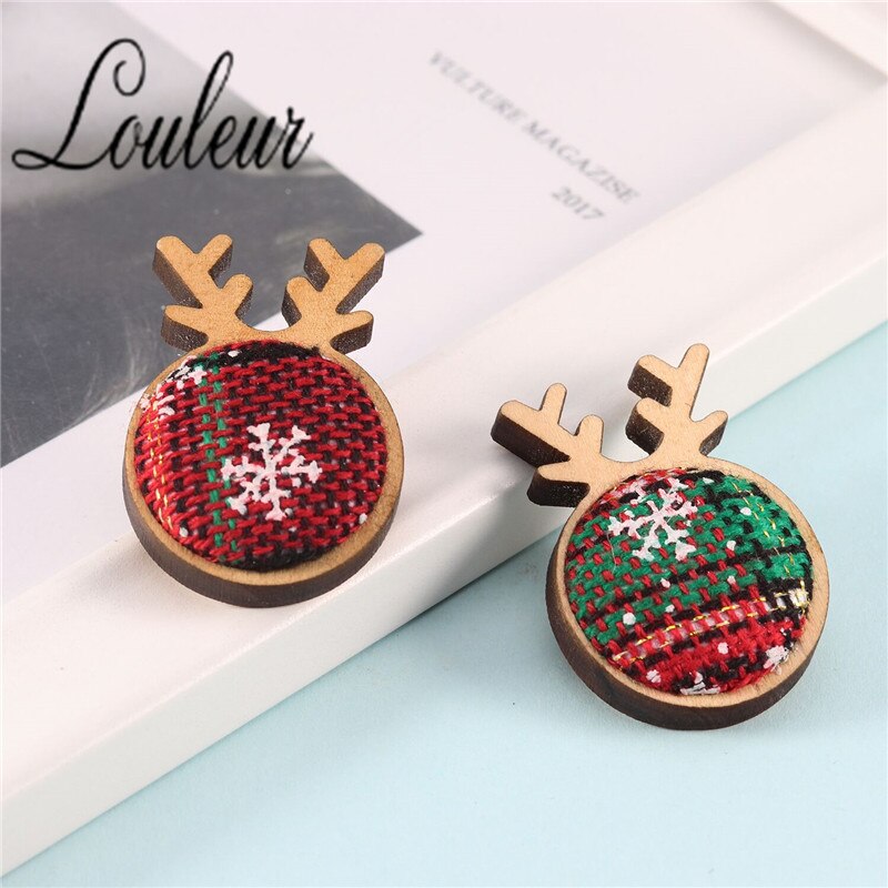Louleur Vlakte Hout Cabochon Broche Basisinstellingen Diy Herten Vormige Paperclip Kerst Broches Bezel Lade Sieraden Maken Levert