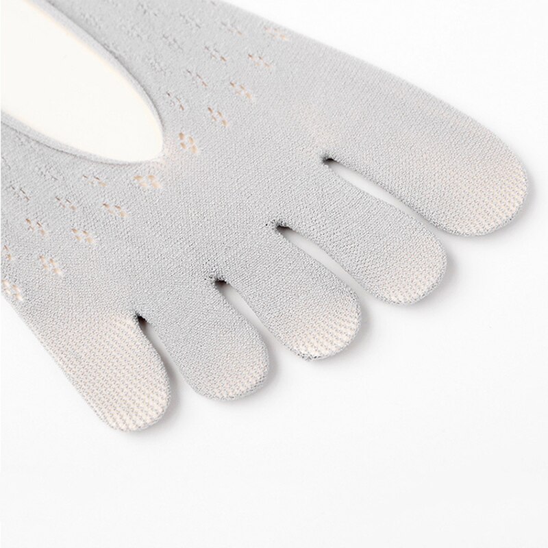 5 paar/set damen-sommersocken, fünf finger, ultradünn, lustige zehensocken, unsichtbar, mit rutschfestem silikon, atmungsaktiv