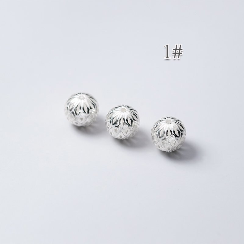 100% 925 Sterling Silver Craftwork Pretty Round Ball Loose Beads 9mm Woven Bracelet Spacer Silver Beads DIY Jewelry Findings