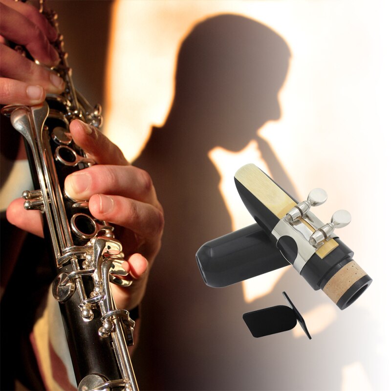 Klarinette Mundstück Klemme Saxophon Schilf Clip Klarinette Schilf Karte Instrument Klemme Flöte Kopf Flöte Kappe Clip Schwarz Rohr Armaturen