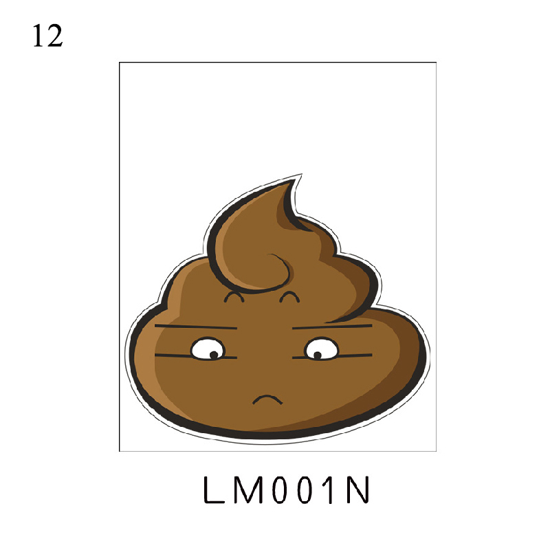 Wall Sticker Vinyl Decals Toilet Stickers Cute Poo Home Decoration Poster: LM001N