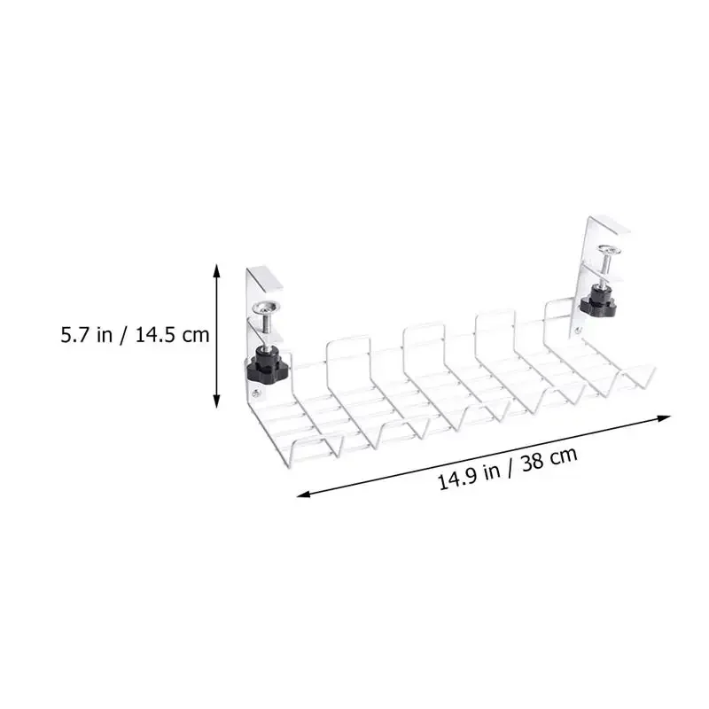 Étagère de panier en fil T1, rangement sous la table, boîte d'évaluation, gestion des câbles de bureau, support d'armoire de rangement: WHITE