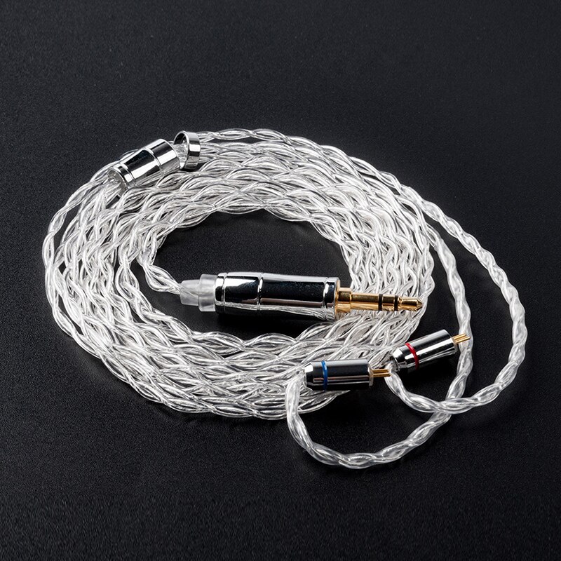 KBEAR limpid 4 Core 4N 99.99% Purity silver earphone cable 3.5/2.5/4.4mm MMCX/0.78mm 2Pin/QDC/TFZ For ZSX BLON BL-03: 2 pin 3.5mm