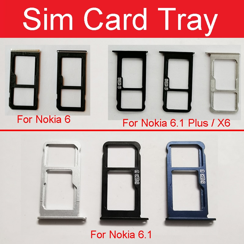 micro Sim Vassoio di Carta Del Supporto per Nokia X6 6 6.1 Più 6.1 2018 TA-1016 TA-1043 TA-1045 TA-1068 Lettore di SD carta fessura Parti di Ricambio