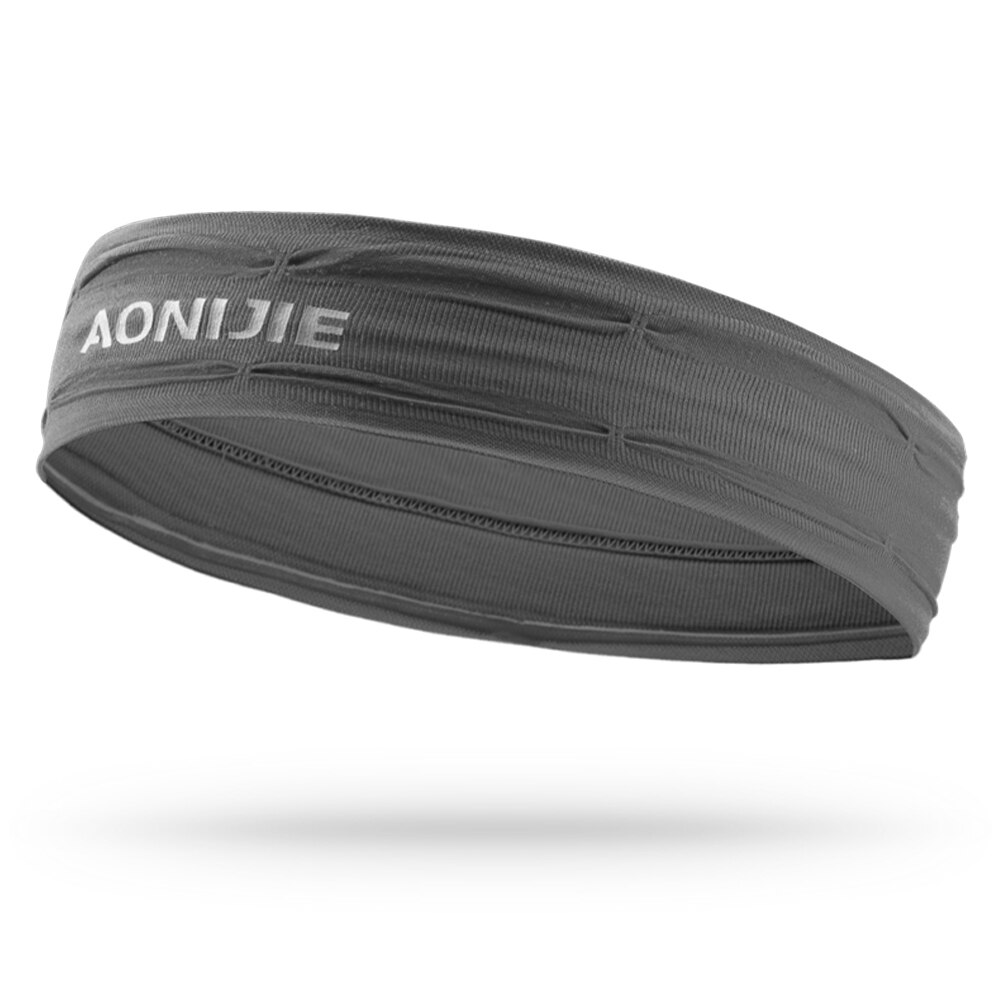 Aonijie Workout Hoofdband Antislip Zweetband Wrist Band Zachte Rekbare Bandana Running Crossfit Yoga Fitness Running E4086: Dark Gray